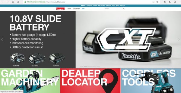 A pic of the Makita website